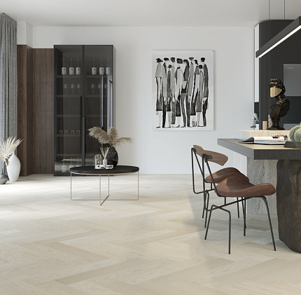 Фото - Кварцевый паркет Quartz Parquet Английская ёлка Дуб Песочный
