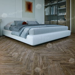 Фото - Ламинат Alpine Floor Эксперт (Herringbone), 33 класс, 8 мм, Дуб Бордо