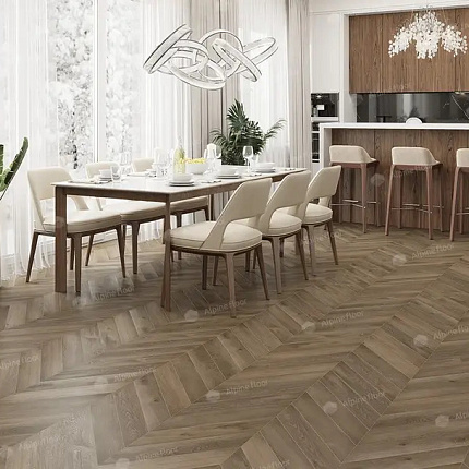 Фото - Кварцевый ламинат Alpine Floor Chevron Alpine Дуб Насыщенный