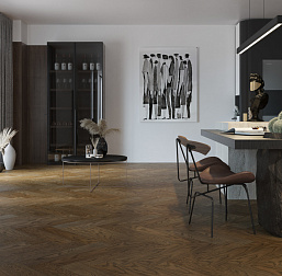 Фото - Кварцевый паркет Quartz Parquet Английская ёлка Дуб Брауни