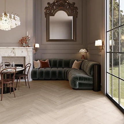Фото - LVT плитка Invictus замковая Maximus Herringbone Divine oak Pure