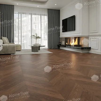 Фото - Инженерная доска Alpine Floor Chateau Дуб Браун Стори