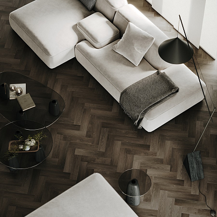 Фото - Кварцевый ламинат Fargo Herringbone Дуб Кальвадос