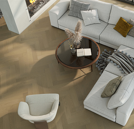 Фото - Кварцевый паркет Quartz Parquet Английская ёлка Дуб Шампань